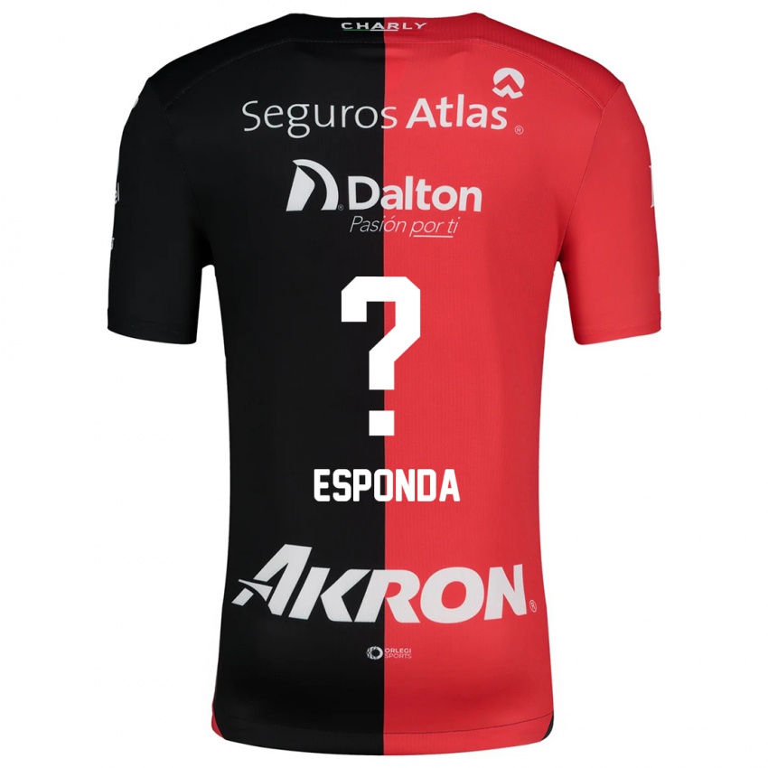 Niño Camiseta Milton Esponda #0 Negro Rojo 1ª Equipación 2024/25 La Camisa Argentina