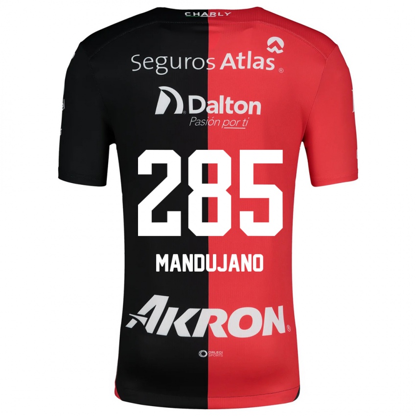 Niño Camiseta Sebastián Mandujano #285 Negro Rojo 1ª Equipación 2024/25 La Camisa Argentina