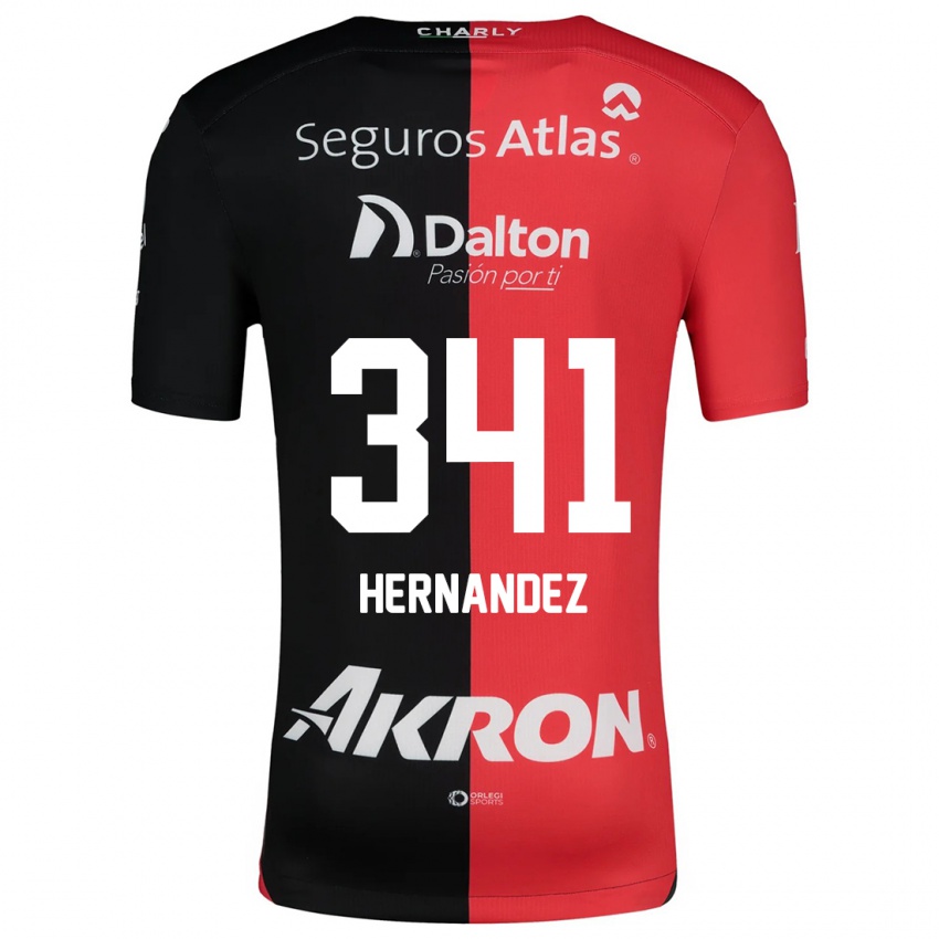 Niño Camiseta Leonardo Hernández #341 Negro Rojo 1ª Equipación 2024/25 La Camisa Argentina