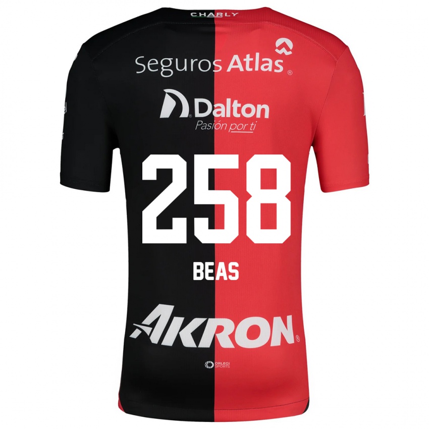 Niño Camiseta Álvaro Beas #258 Negro Rojo 1ª Equipación 2024/25 La Camisa Argentina