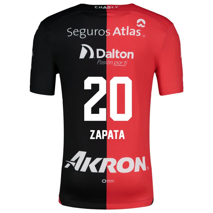 Niño Camiseta Juan Zapata #20 Negro Rojo 1ª Equipación 2024/25 La Camisa Argentina