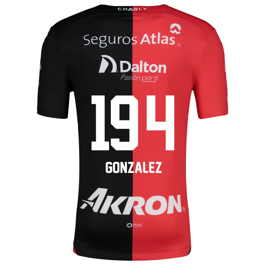 Niño Camiseta Andrés González #194 Negro Rojo 1ª Equipación 2024/25 La Camisa Argentina