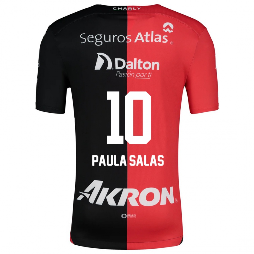 Niño Camiseta María Paula Salas #10 Negro Rojo 1ª Equipación 2024/25 La Camisa Argentina