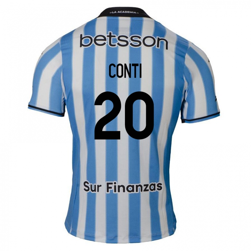 Niño Camiseta Germán Conti #20 Azul Blanco Negro 1ª Equipación 2024/25 La Camisa Argentina