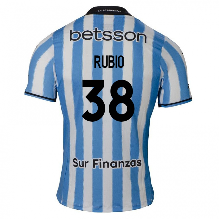 Niño Camiseta Tobías Rubio #38 Azul Blanco Negro 1ª Equipación 2024/25 La Camisa Argentina