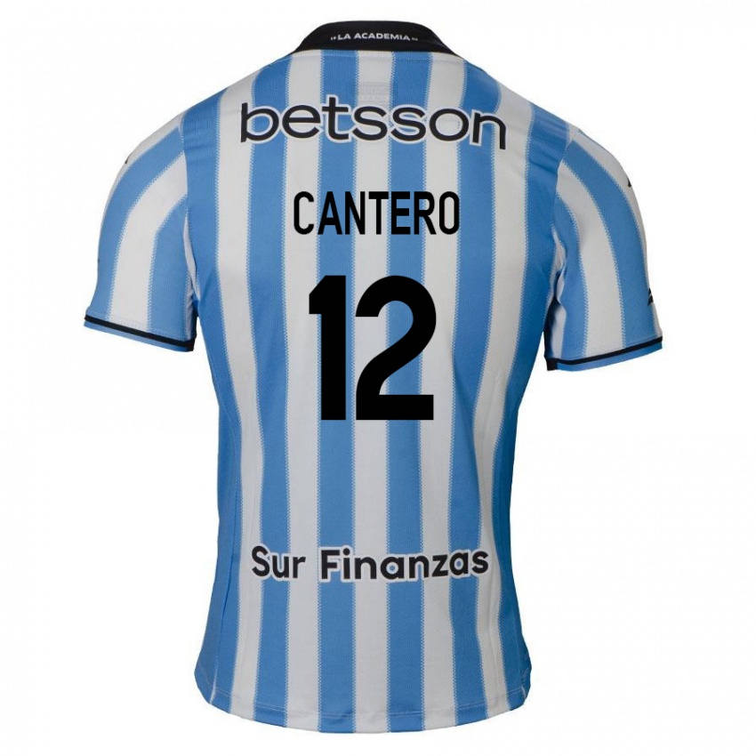 Niño Camiseta Milton Cantero #12 Azul Blanco Negro 1ª Equipación 2024/25 La Camisa Argentina