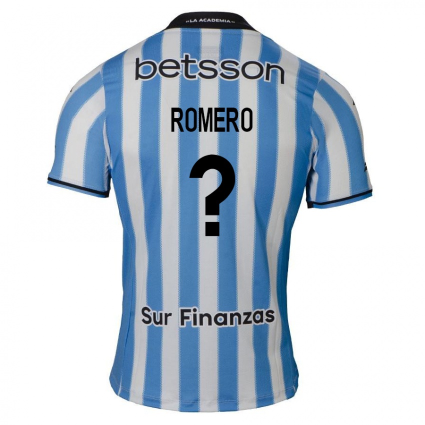 Niño Camiseta Benicio Romero #0 Azul Blanco Negro 1ª Equipación 2024/25 La Camisa Argentina