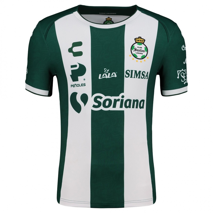 Niño Camiseta Edwin Alvarado #250 Verde Blanco 1ª Equipación 2024/25 La Camisa Argentina