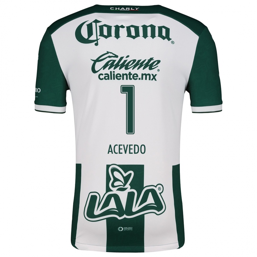 Niño Camiseta Carlos Acevedo #1 Verde Blanco 1ª Equipación 2024/25 La Camisa Argentina