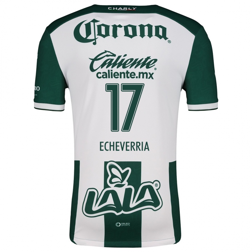 Niño Camiseta Emmanuel Echeverría #17 Verde Blanco 1ª Equipación 2024/25 La Camisa Argentina