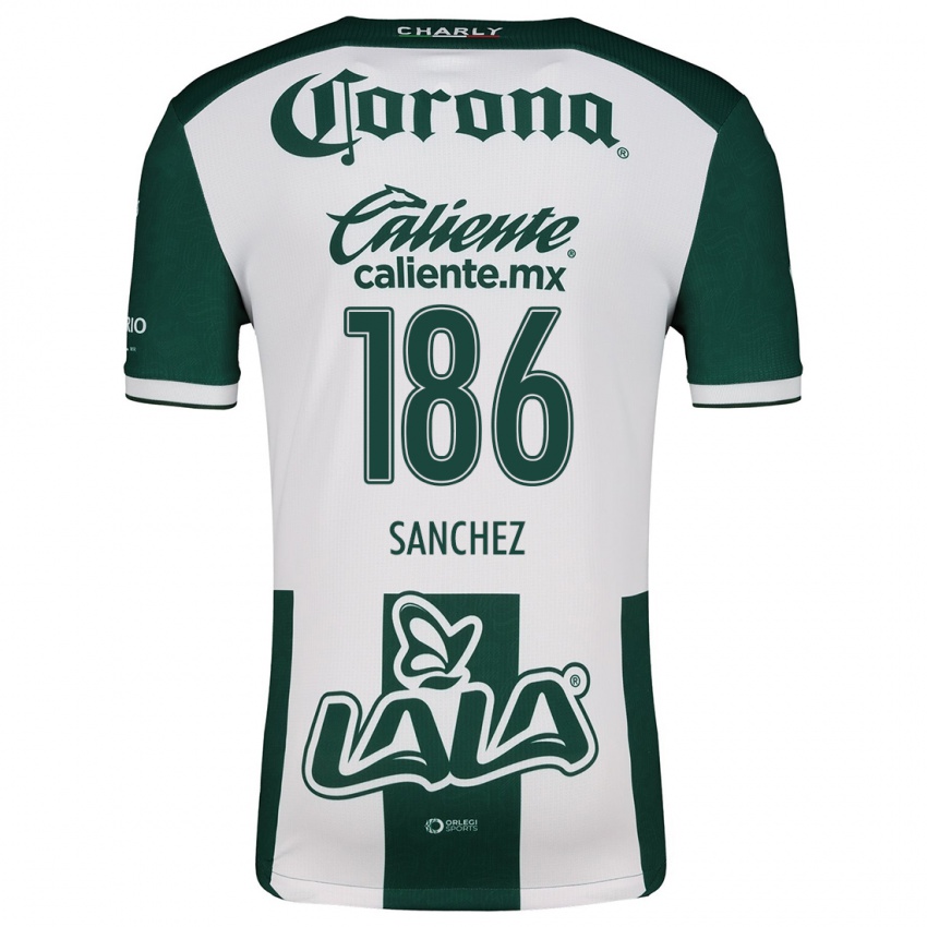 Niño Camiseta David Sánchez #186 Verde Blanco 1ª Equipación 2024/25 La Camisa Argentina