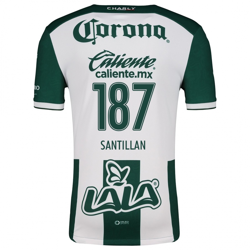 Niño Camiseta Emilio Santillán #187 Verde Blanco 1ª Equipación 2024/25 La Camisa Argentina