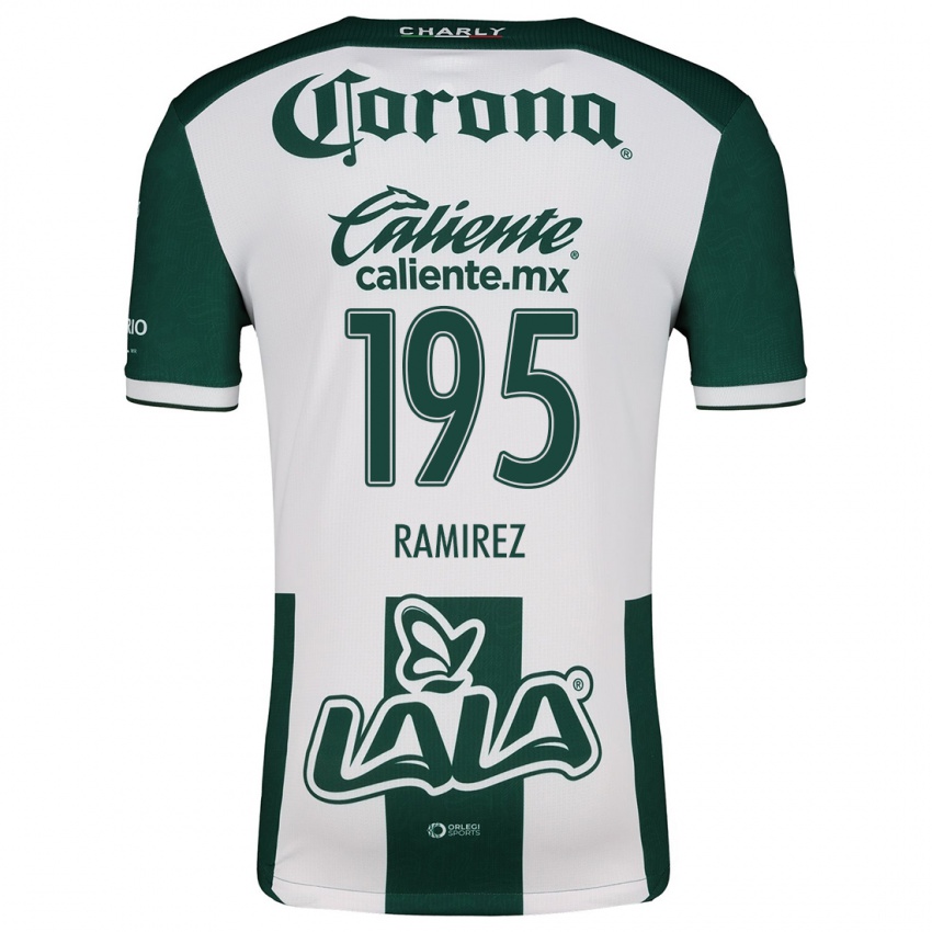 Niño Camiseta Jesús Ramírez #195 Verde Blanco 1ª Equipación 2024/25 La Camisa Argentina