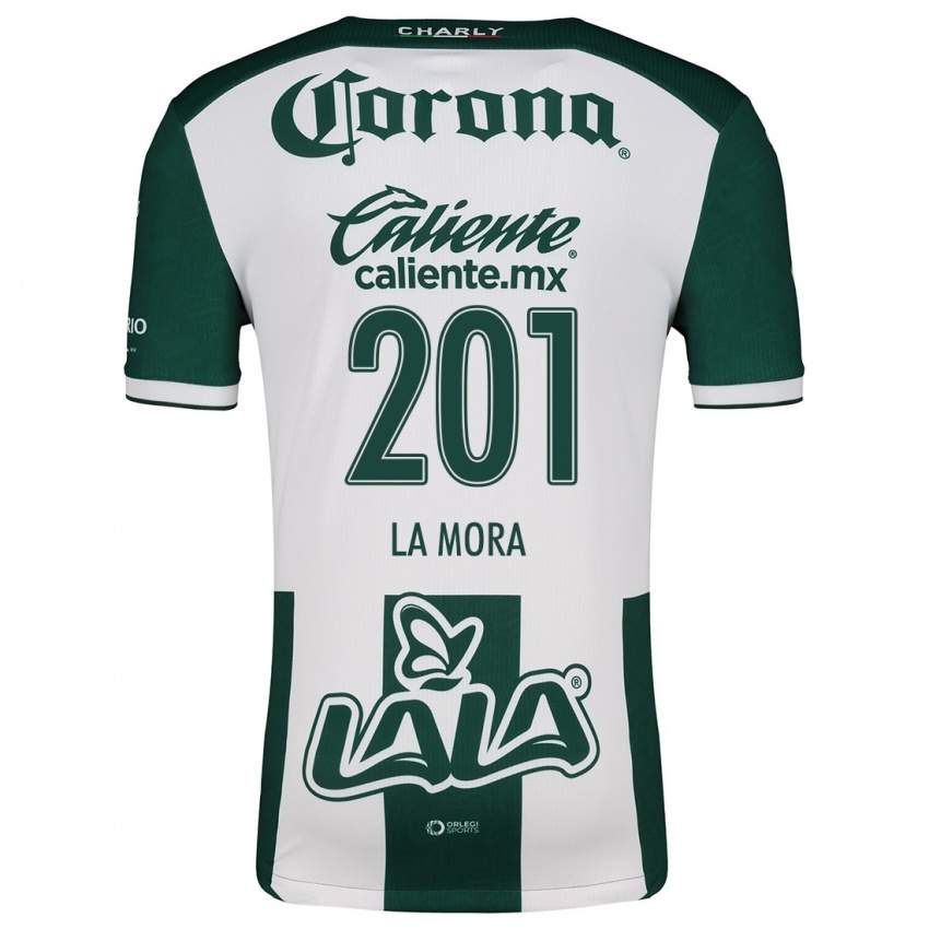 Niño Camiseta Luis De La Mora #201 Verde Blanco 1ª Equipación 2024/25 La Camisa Argentina