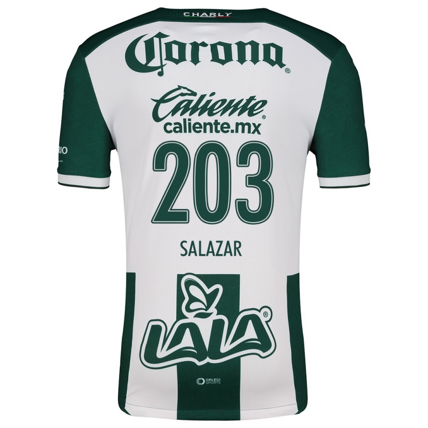 Niño Camiseta Roberto Salazar #203 Verde Blanco 1ª Equipación 2024/25 La Camisa Argentina