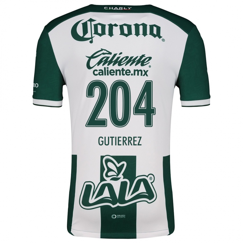 Niño Camiseta Gabriel Gutiérrez #204 Verde Blanco 1ª Equipación 2024/25 La Camisa Argentina