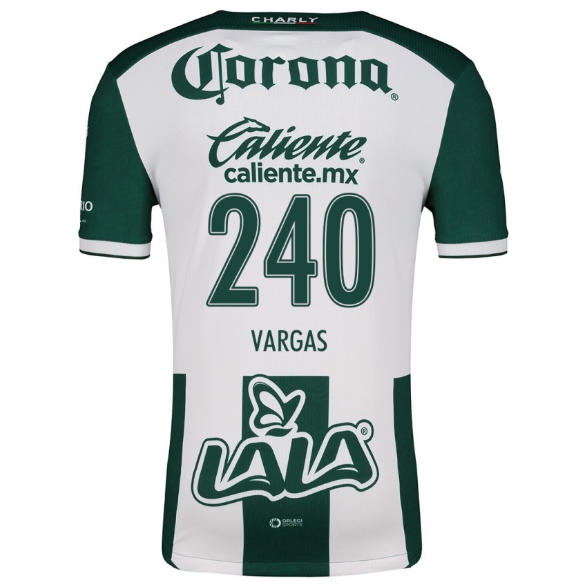 Niño Camiseta Diego Vargas #240 Verde Blanco 1ª Equipación 2024/25 La Camisa Argentina