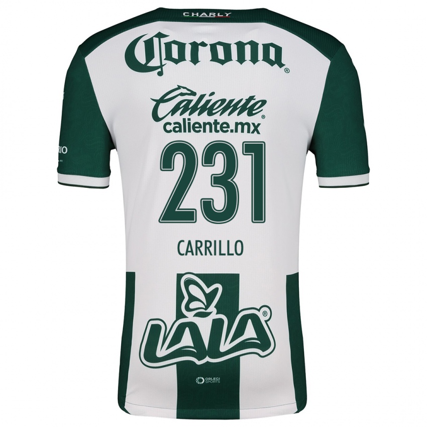 Niño Camiseta Ángel Carrillo #231 Verde Blanco 1ª Equipación 2024/25 La Camisa Argentina