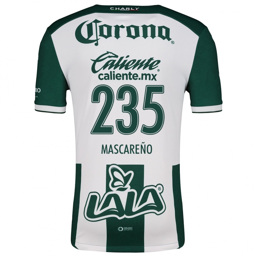 Niño Camiseta Luis Mascareño #235 Verde Blanco 1ª Equipación 2024/25 La Camisa Argentina