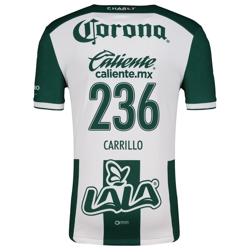 Niño Camiseta Fernando Carrillo #236 Verde Blanco 1ª Equipación 2024/25 La Camisa Argentina