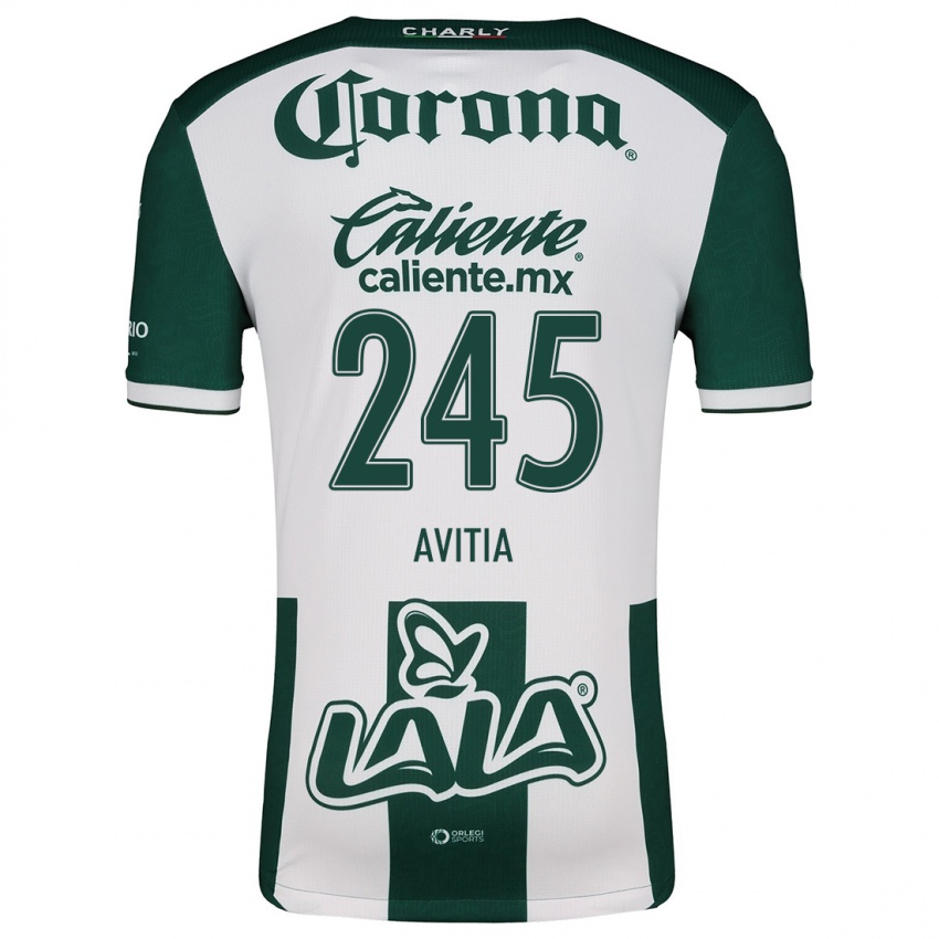 Niño Camiseta Samuel Avitia #245 Verde Blanco 1ª Equipación 2024/25 La Camisa Argentina