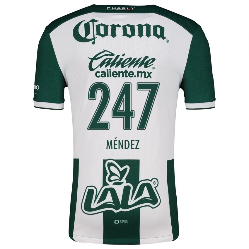 Niño Camiseta Owen Méndez #247 Verde Blanco 1ª Equipación 2024/25 La Camisa Argentina