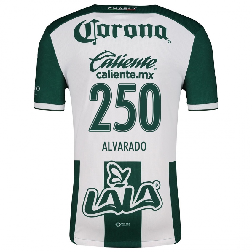 Niño Camiseta Edwin Alvarado #250 Verde Blanco 1ª Equipación 2024/25 La Camisa Argentina