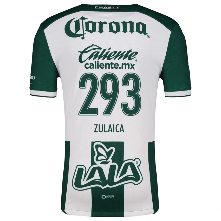 Niño Camiseta José Zulaica #293 Verde Blanco 1ª Equipación 2024/25 La Camisa Argentina