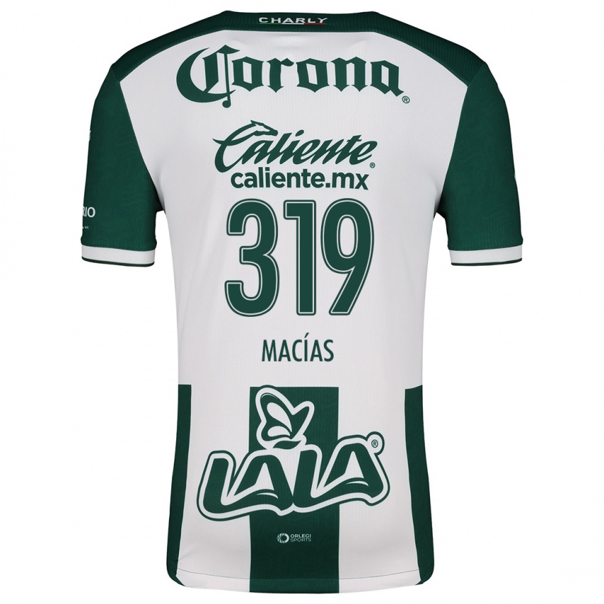 Niño Camiseta Jesús Macías #319 Verde Blanco 1ª Equipación 2024/25 La Camisa Argentina