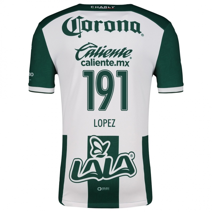 Niño Camiseta Carlos López #191 Verde Blanco 1ª Equipación 2024/25 La Camisa Argentina