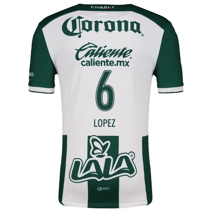 Niño Camiseta Brenda López #6 Verde Blanco 1ª Equipación 2024/25 La Camisa Argentina