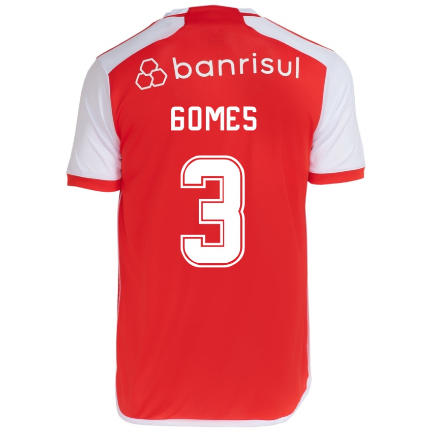 Niño Camiseta Igor Gomes #3 Rojo Blanco 1ª Equipación 2024/25 La Camisa Argentina