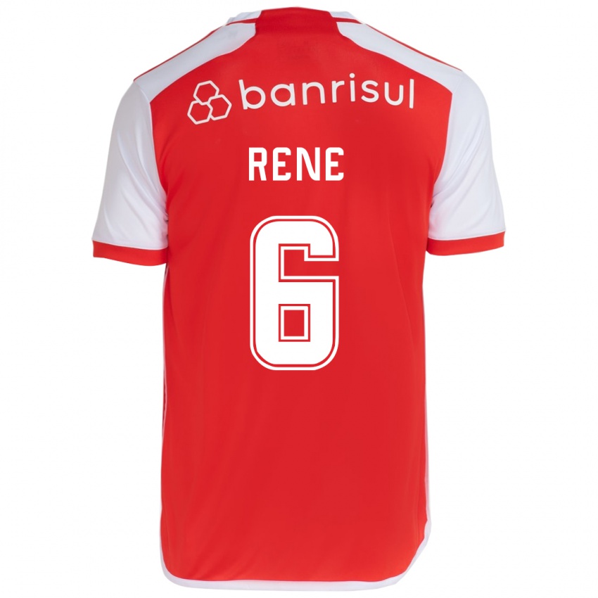 Niño Camiseta Rene #6 Rojo Blanco 1ª Equipación 2024/25 La Camisa Argentina