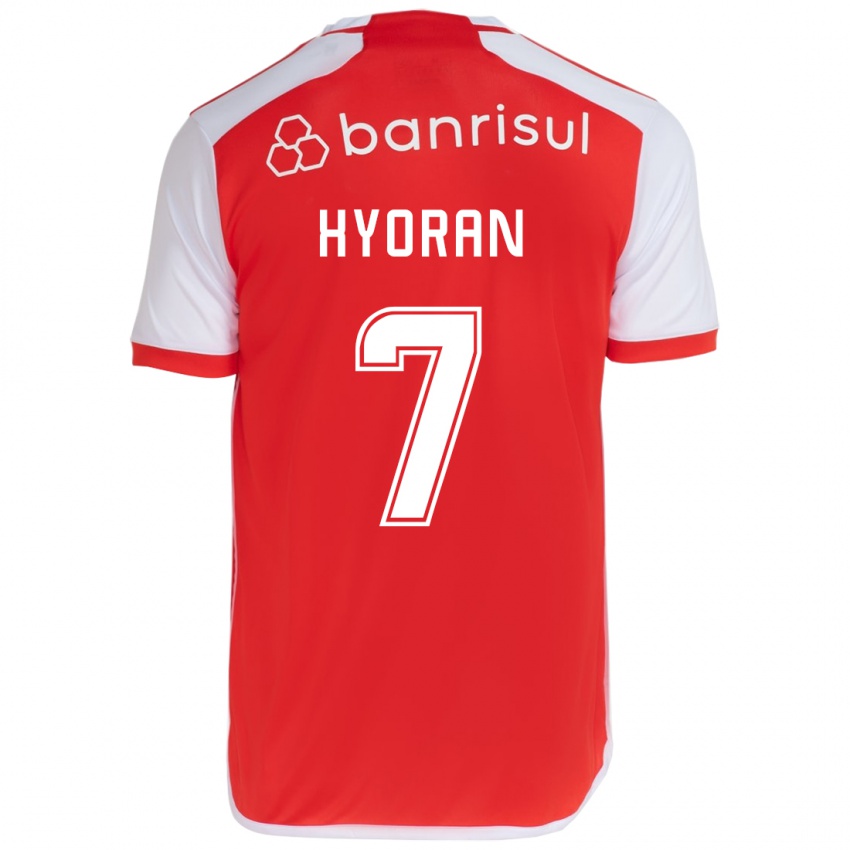 Niño Camiseta Hyoran #7 Rojo Blanco 1ª Equipación 2024/25 La Camisa Argentina