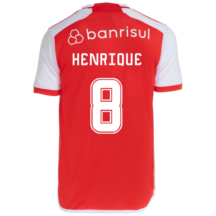 Niño Camiseta Bruno Henrique #8 Rojo Blanco 1ª Equipación 2024/25 La Camisa Argentina