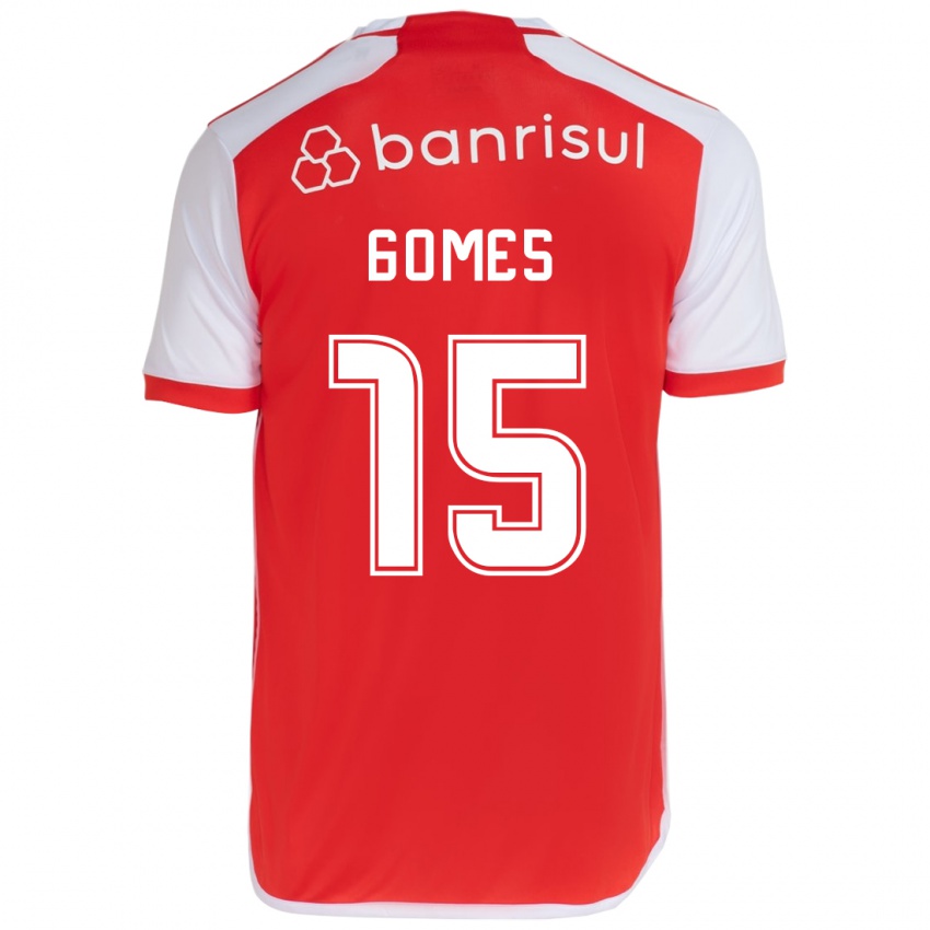 Niño Camiseta Bruno Gomes #15 Rojo Blanco 1ª Equipación 2024/25 La Camisa Argentina