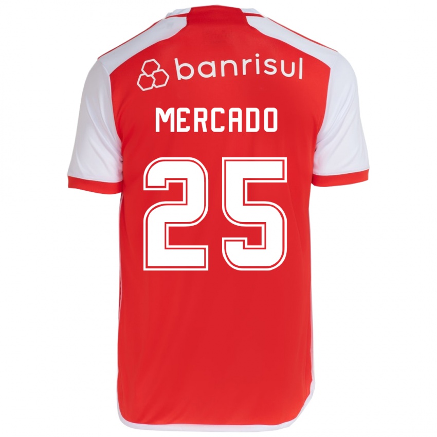 Niño Camiseta Gabriel Mercado #25 Rojo Blanco 1ª Equipación 2024/25 La Camisa Argentina