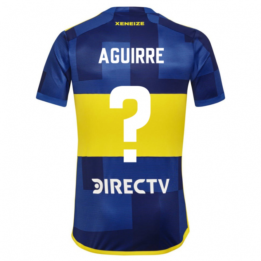 Niño Camiseta Brian Aguirre #0 Azul Amarillo 1ª Equipación 2024/25 La Camisa Argentina