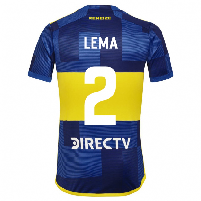 Niño Camiseta Cristian Lema #2 Azul Amarillo 1ª Equipación 2024/25 La Camisa Argentina