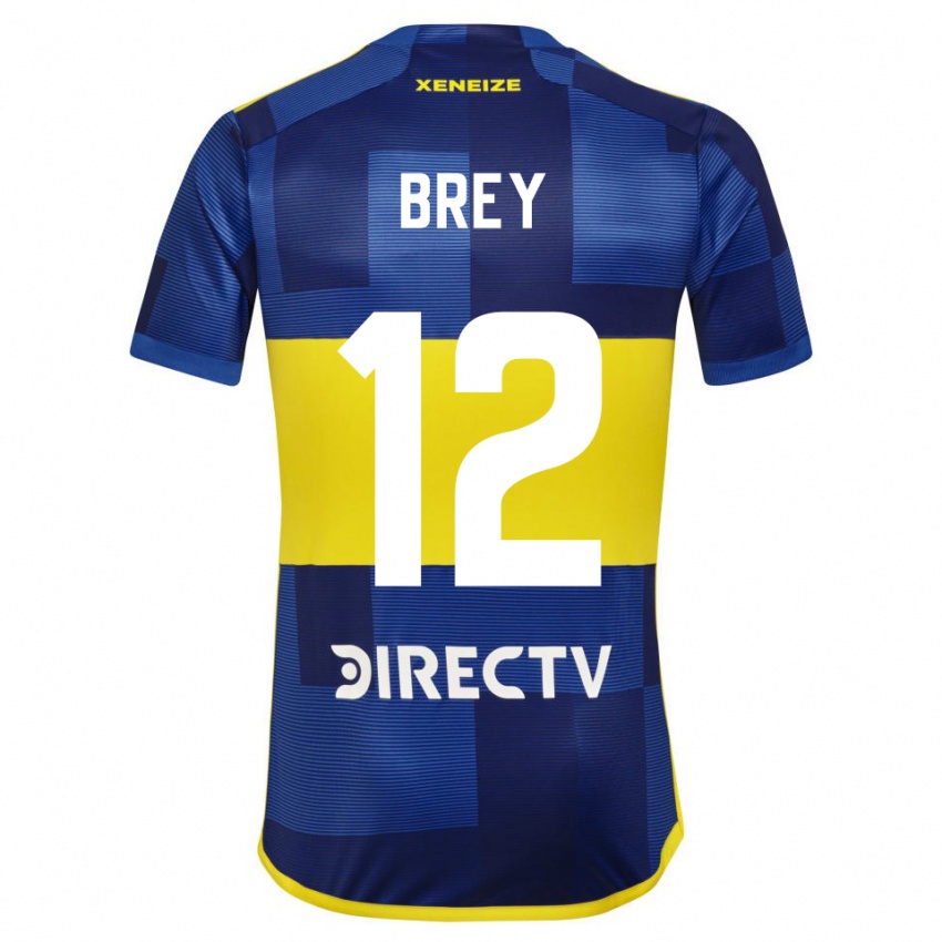 Niño Camiseta Leandro Brey #12 Azul Amarillo 1ª Equipación 2024/25 La Camisa Argentina