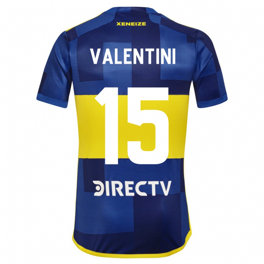 Niño Camiseta Nicolas Valentini #15 Azul Amarillo 1ª Equipación 2024/25 La Camisa Argentina