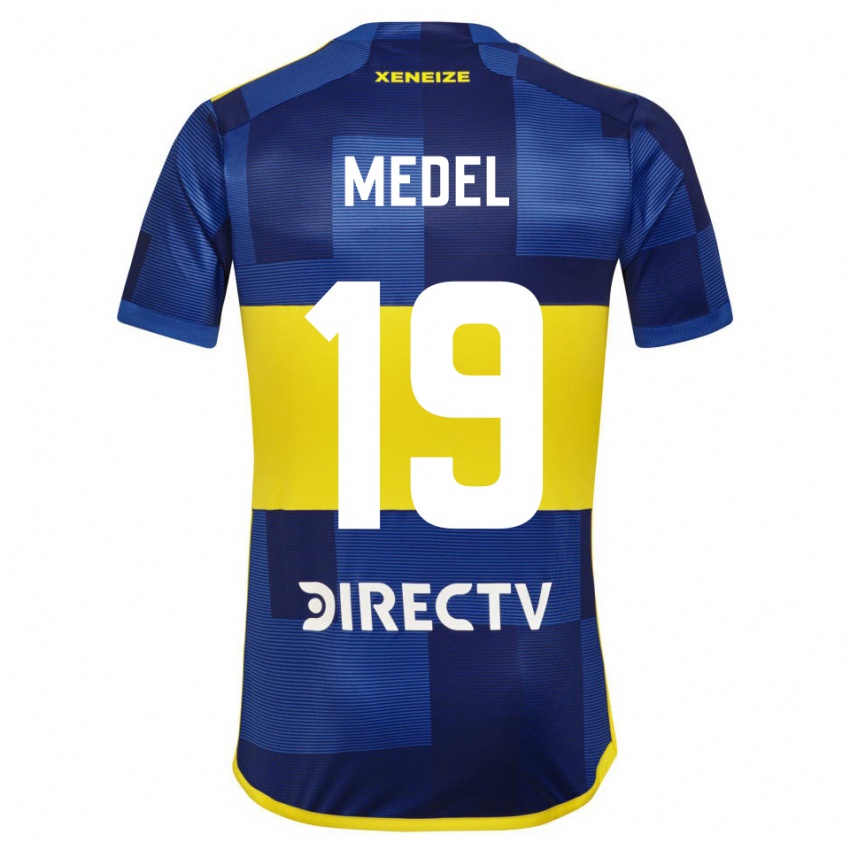 Niño Camiseta Gary Medel #19 Azul Amarillo 1ª Equipación 2024/25 La Camisa Argentina