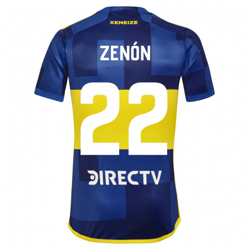 Niño Camiseta Kevin Zenón #22 Azul Amarillo 1ª Equipación 2024/25 La Camisa Argentina