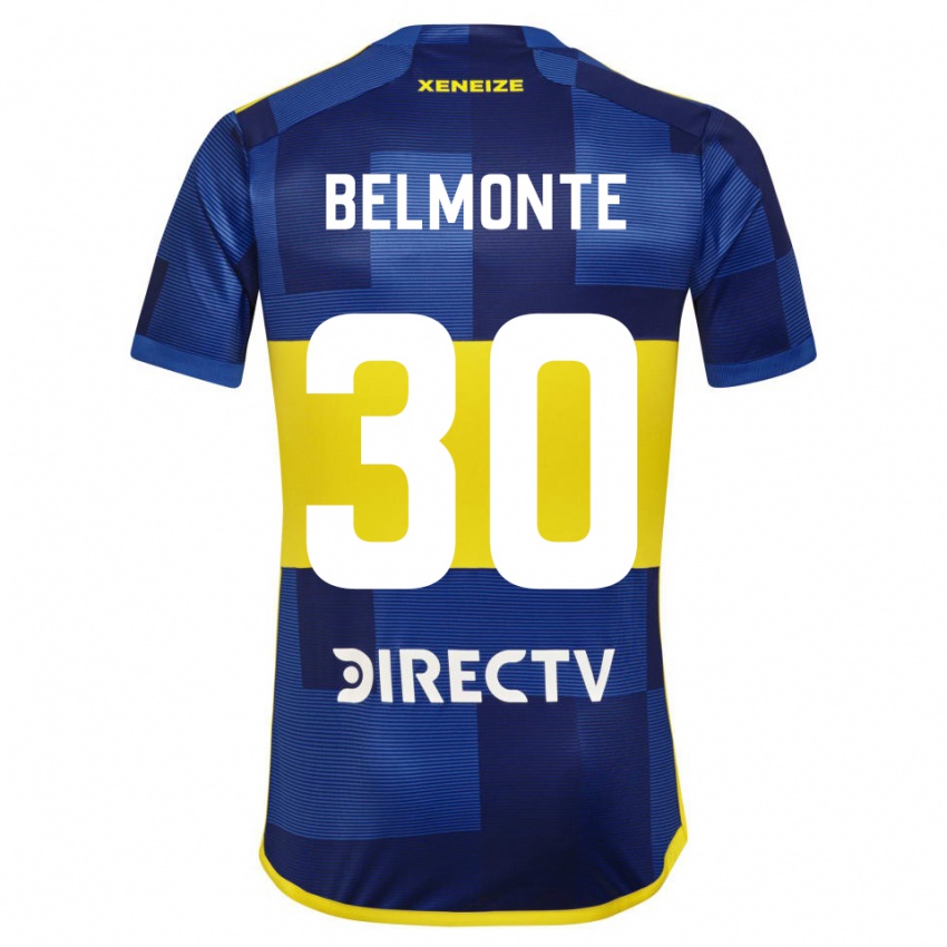 Niño Camiseta Tomás Belmonte #30 Azul Amarillo 1ª Equipación 2024/25 La Camisa Argentina