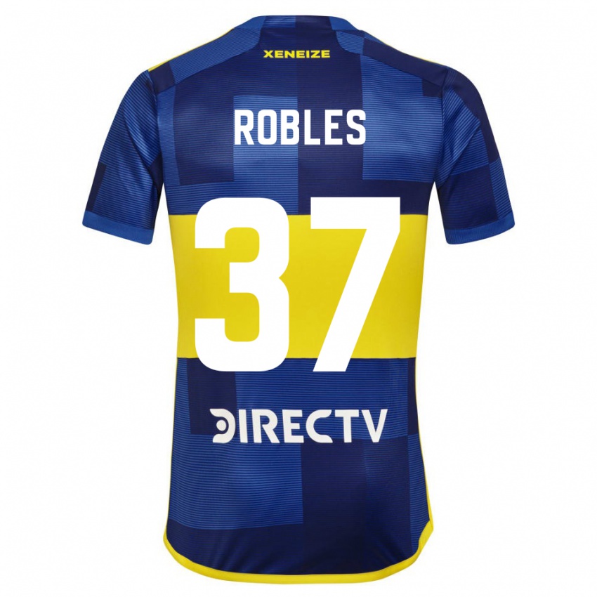 Niño Camiseta Sebastian Diaz Robles #37 Azul Amarillo 1ª Equipación 2024/25 La Camisa Argentina