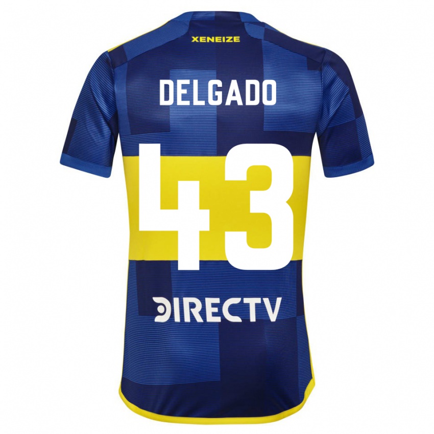 Niño Camiseta Milton Delgado #43 Azul Amarillo 1ª Equipación 2024/25 La Camisa Argentina