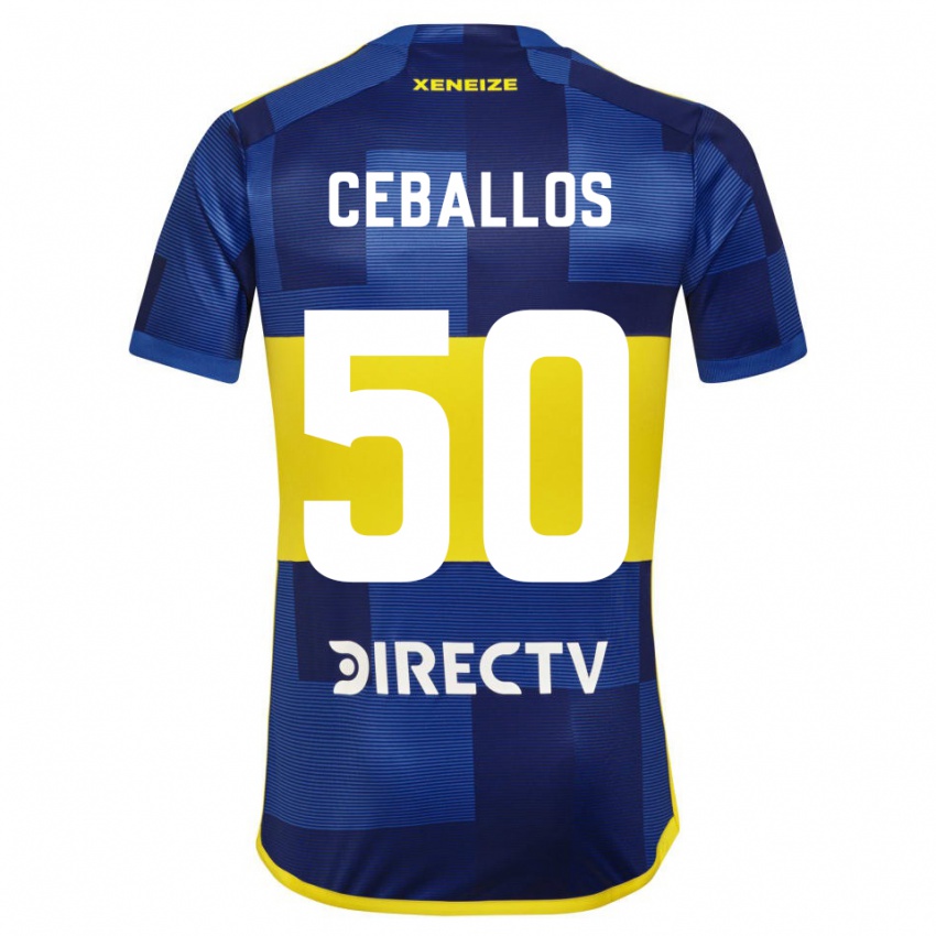 Niño Camiseta Julián Ceballos #50 Azul Amarillo 1ª Equipación 2024/25 La Camisa Argentina