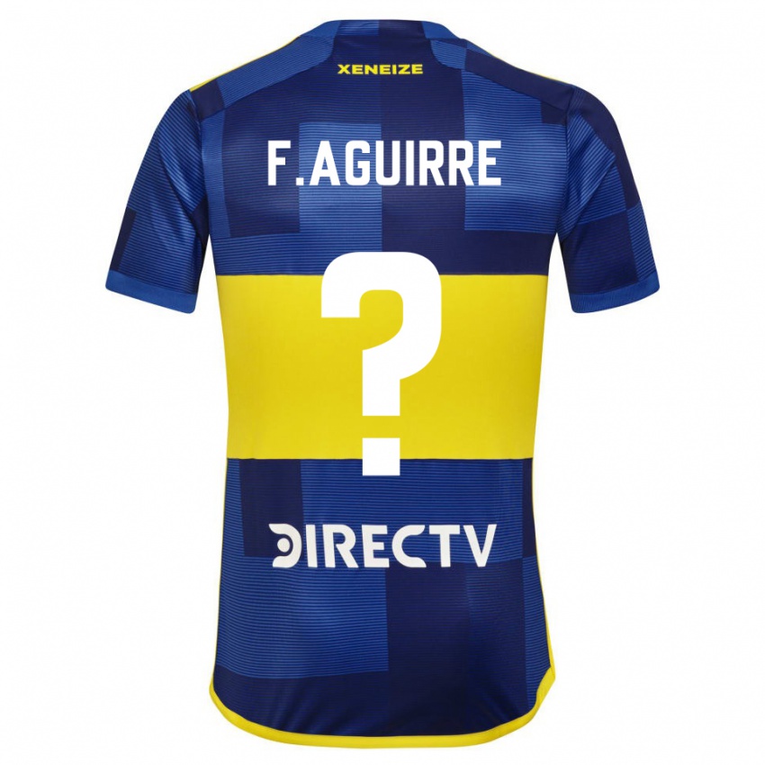 Niño Camiseta Federico Aguirre #0 Azul Amarillo 1ª Equipación 2024/25 La Camisa Argentina