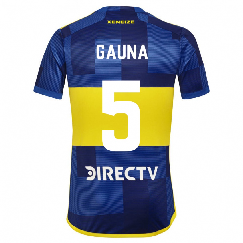 Niño Camiseta Santiago Gauna #5 Azul Amarillo 1ª Equipación 2024/25 La Camisa Argentina