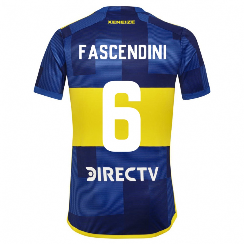 Niño Camiseta Valentin Fascendini #6 Azul Amarillo 1ª Equipación 2024/25 La Camisa Argentina